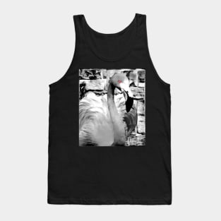 Flamingo Black and White Spray Paint Wall Tank Top